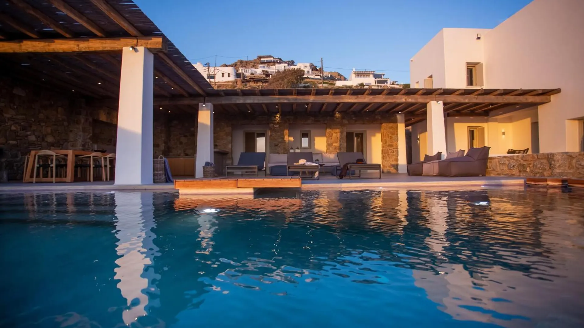 Aura Seaview Sunset Pool Villa W Night Security Guard - Six Bedrooms Fanari  Grécia