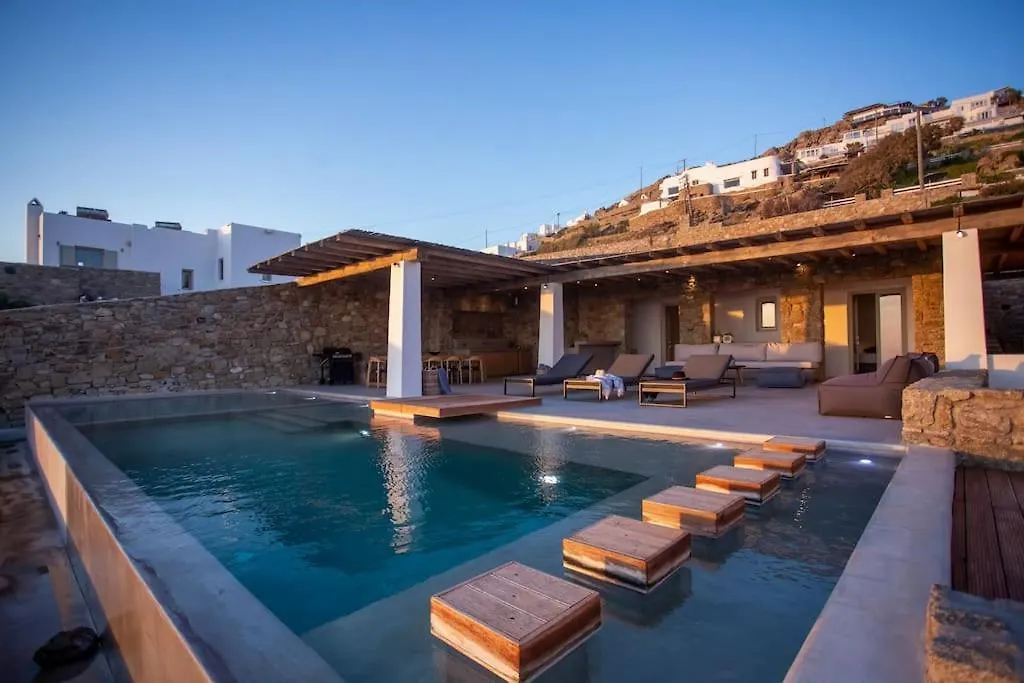 Aura Seaview Sunset Pool Villa W Night Security Guard - Six Bedrooms Fanari  Grécia