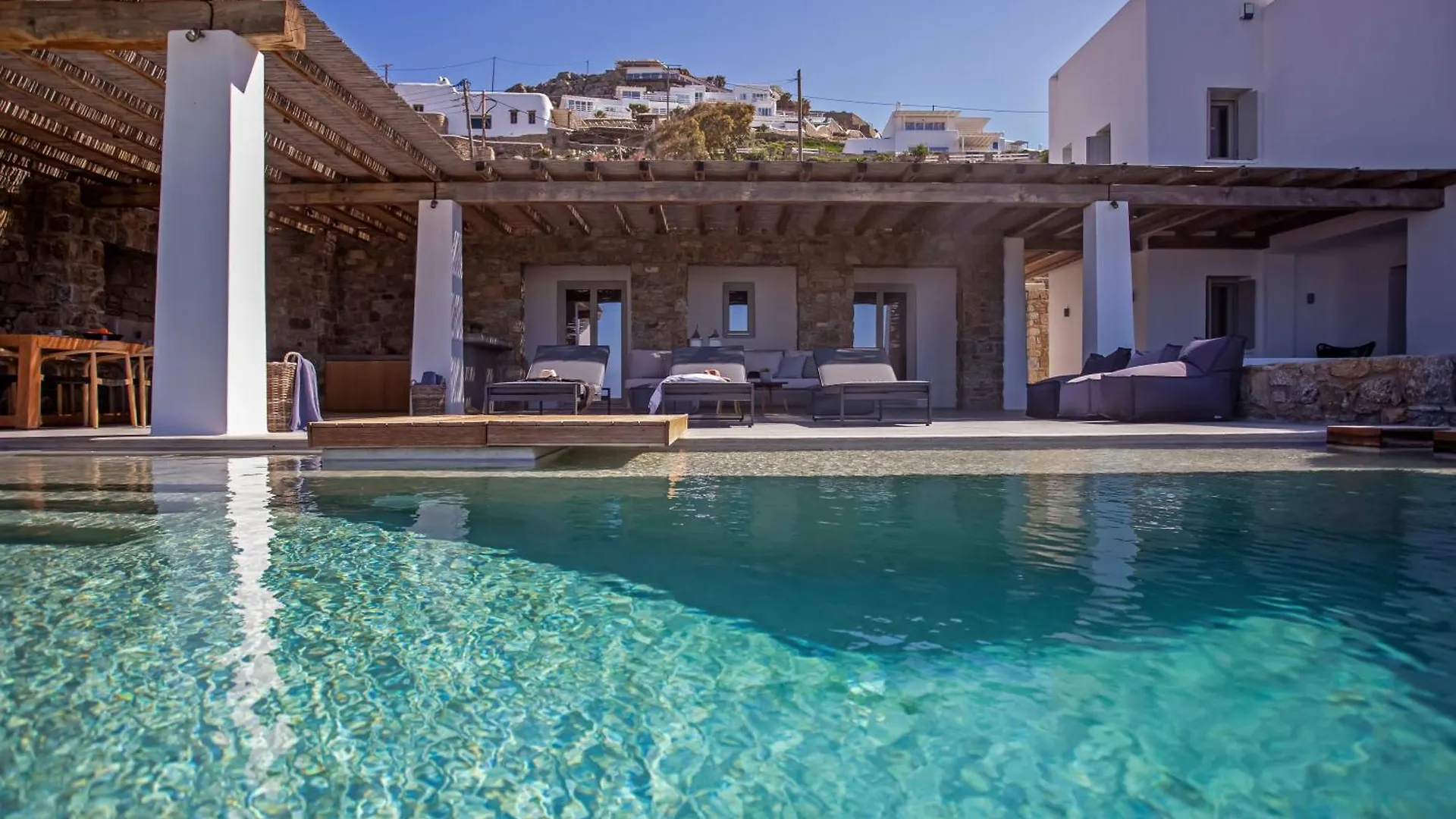 Aura Seaview Sunset Pool Villa W Night Security Guard - Six Bedrooms Fanari  Grécia